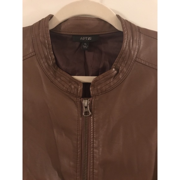 Faux Brown Leather Jacket - Picture 5 of 7